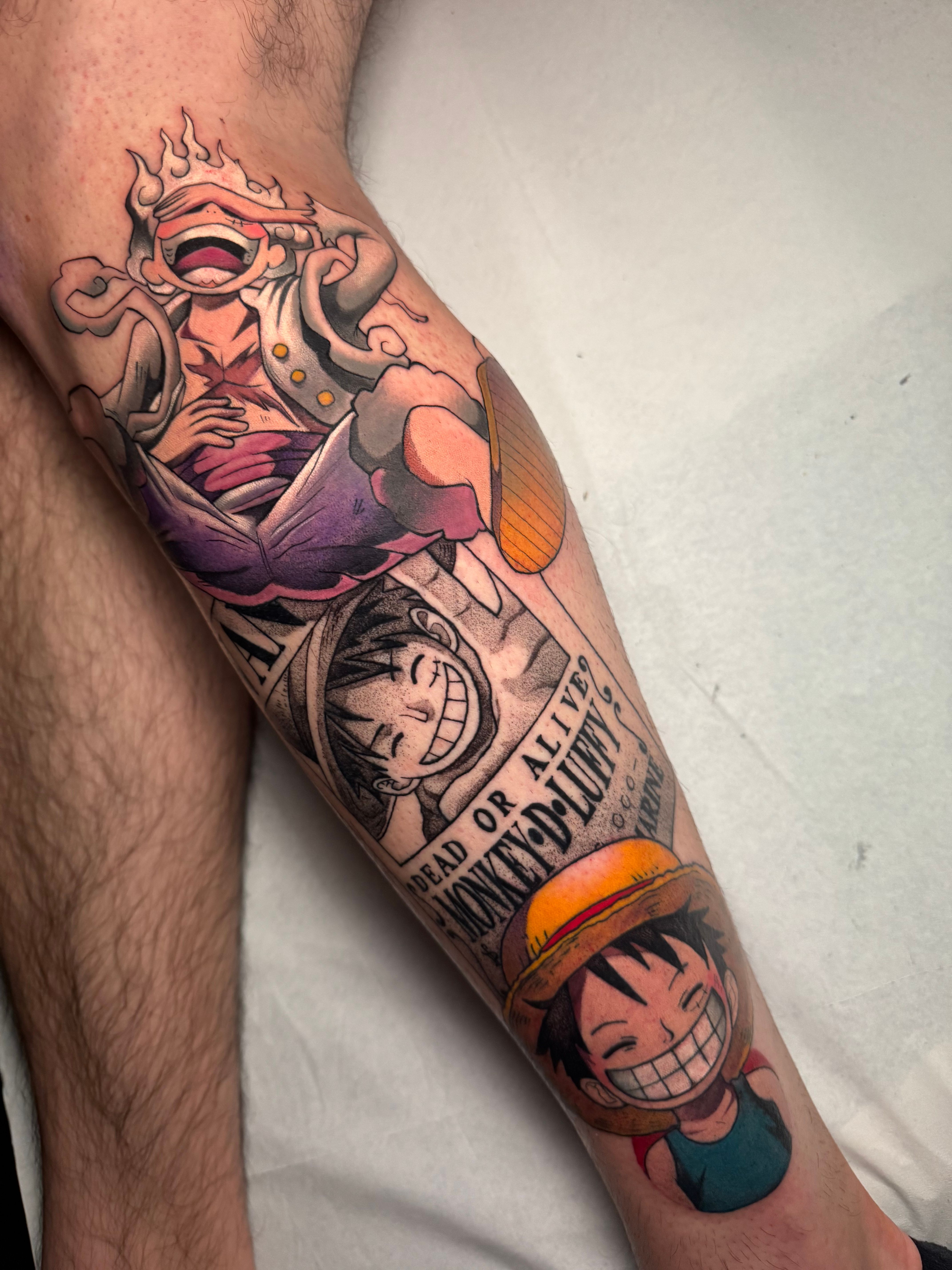 Tatuaje de One Piece a color realizado en Madrid